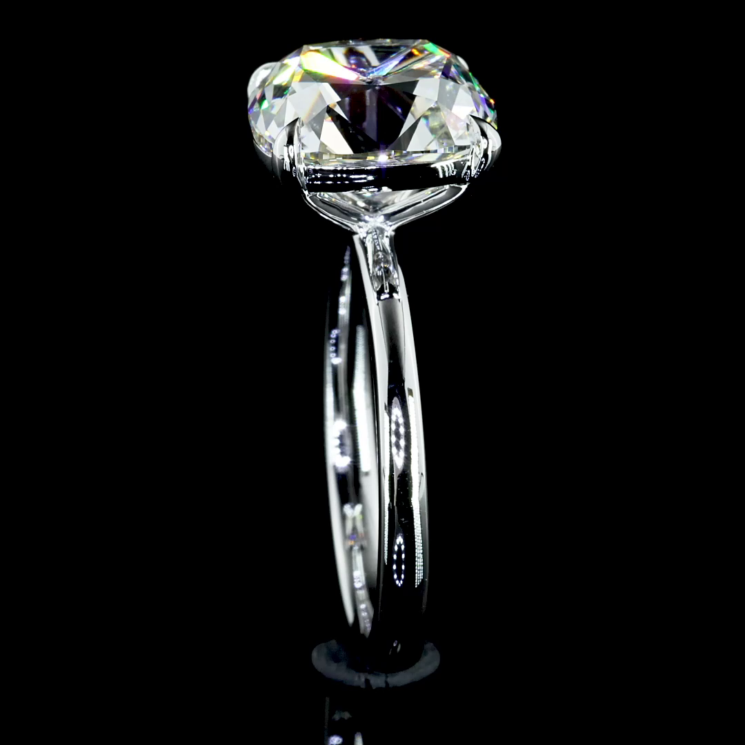 5.02 Carat Cushion Lab Grown Diamond Ring