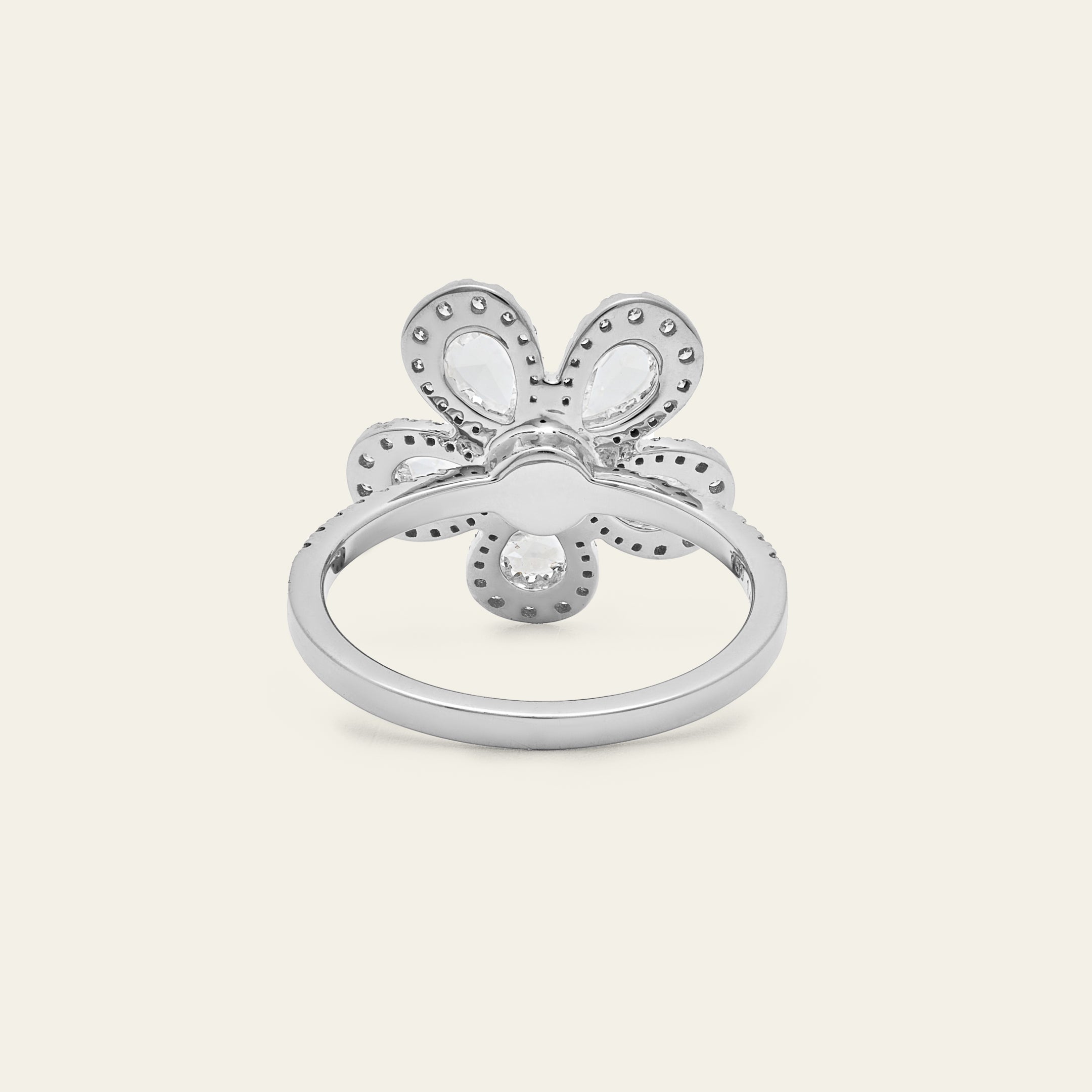 Diamond Forget-Me-Knot Ring in White Gold