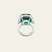 One-of-a-Kind Cushion-Cut Emerald Ring With Diamonds