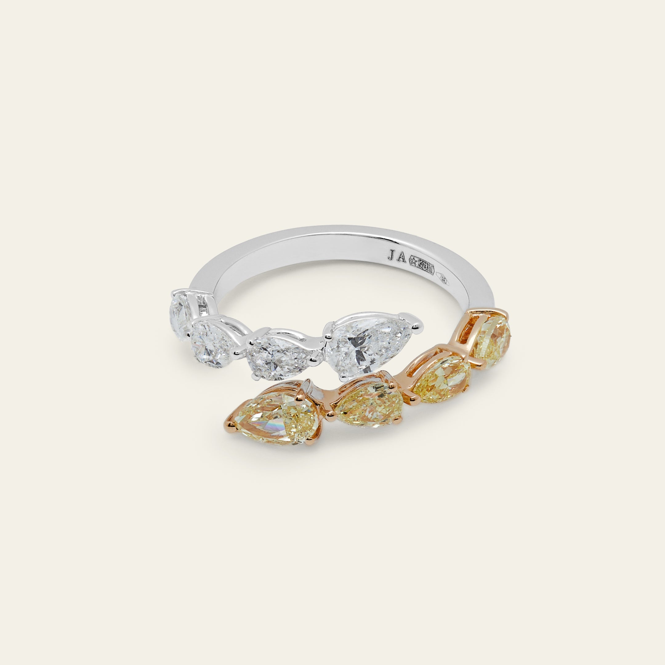 Yellow Diamond Bypass Ring