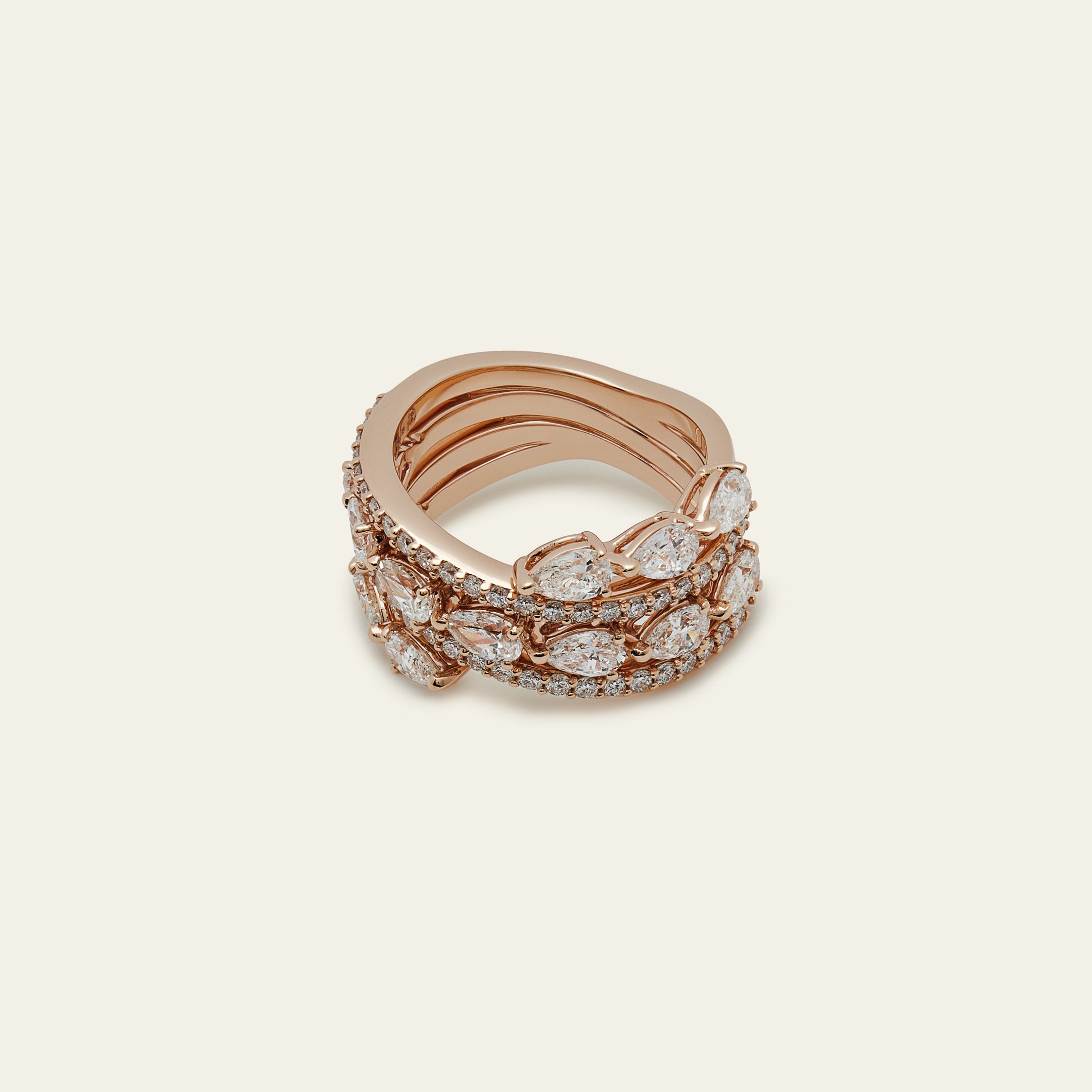 Mixed-Cut Diamond Twist Ring