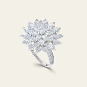 Rose-Cut Diamond Flower Ring