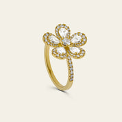 Diamond Forget-Me-Knot Ring in Yellow Gold