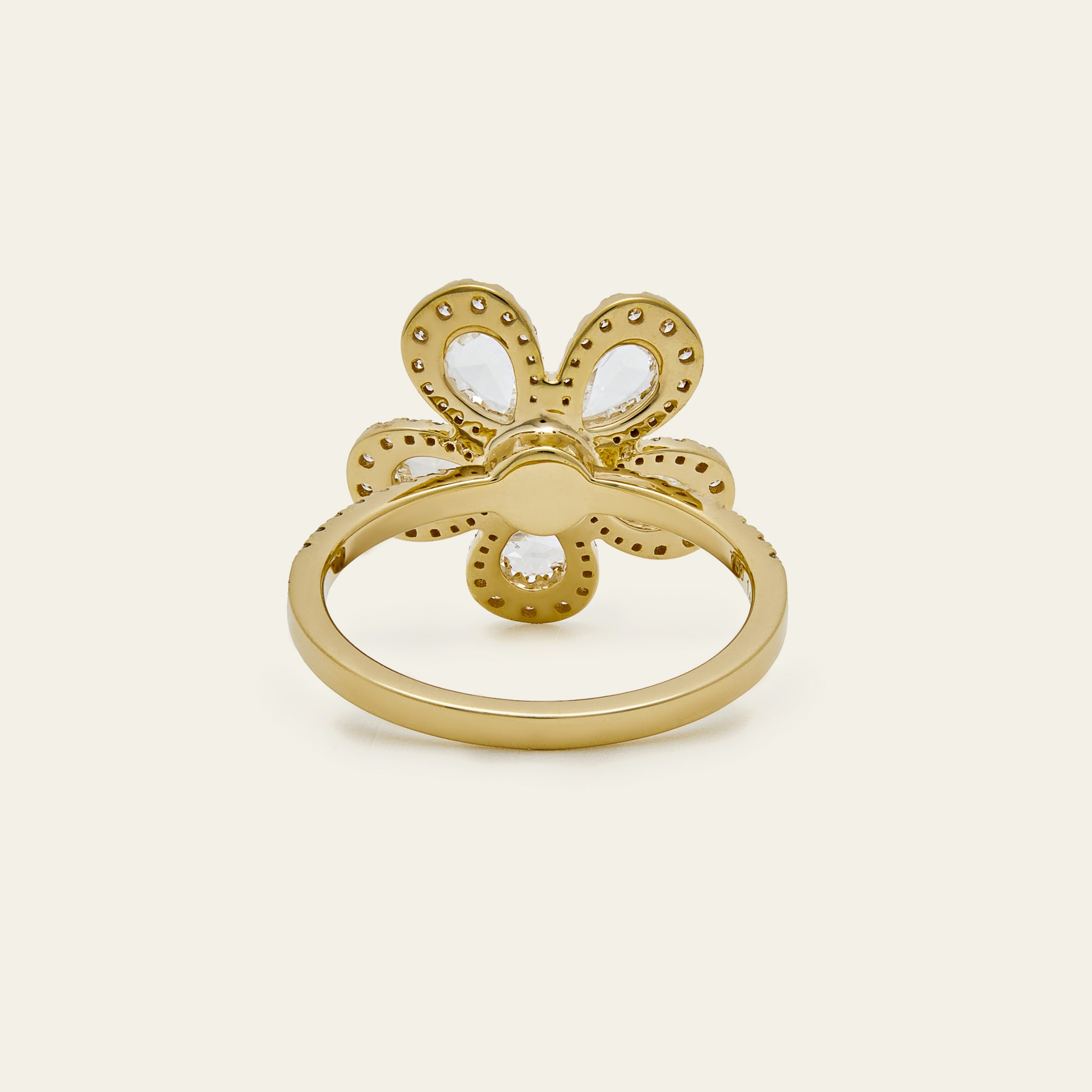 Diamond Forget-Me-Knot Ring in Yellow Gold