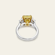 Platinum and Yellow Gold Three Diamond Ring