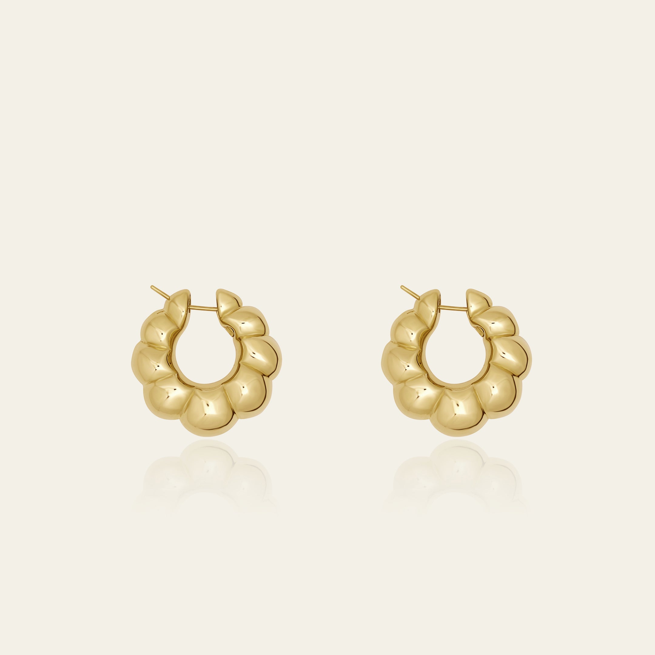 Gold Croissant Hoop Earrings