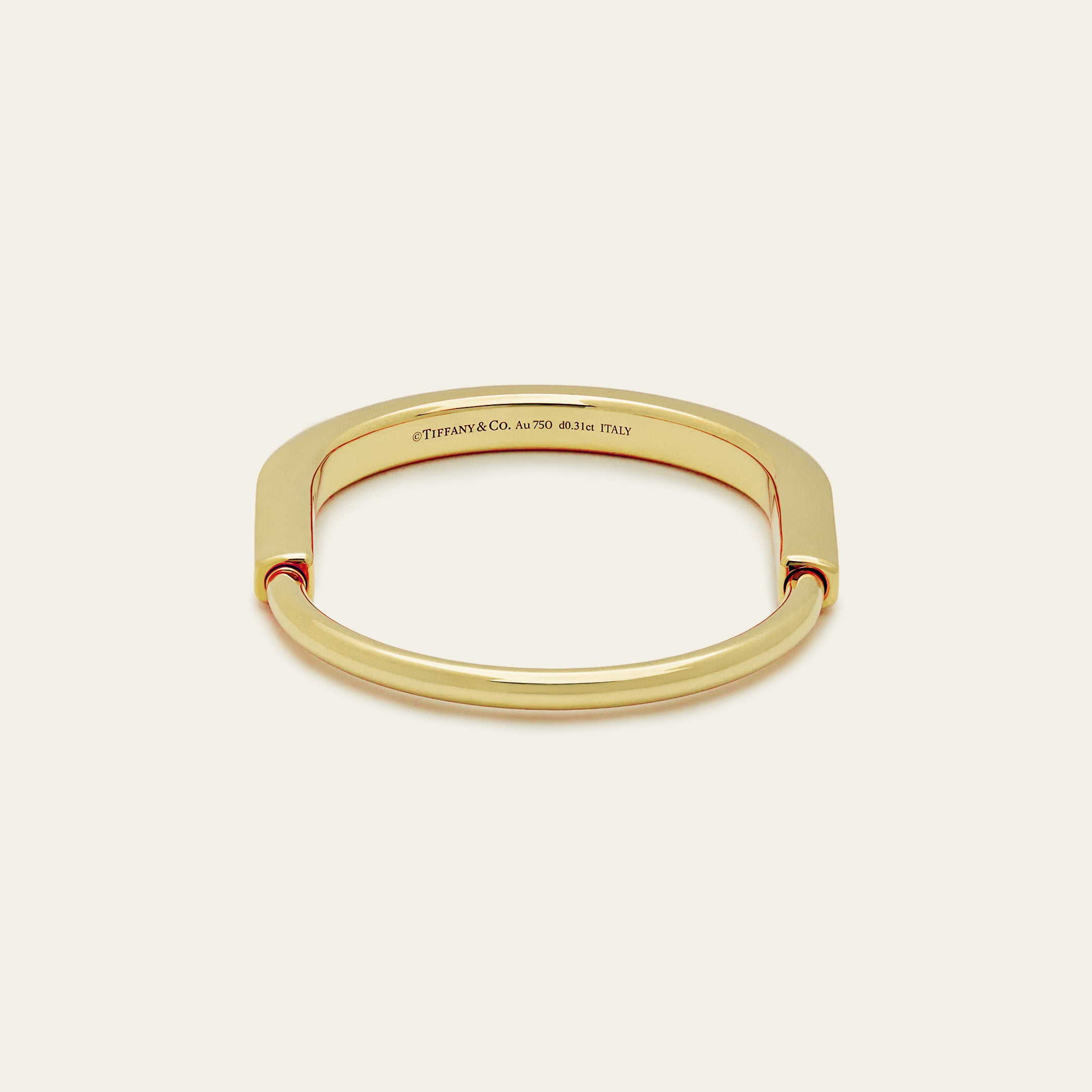 Tiffany & Co. Lock Bangle in Yellow Gold with Diamond Accents 70185407