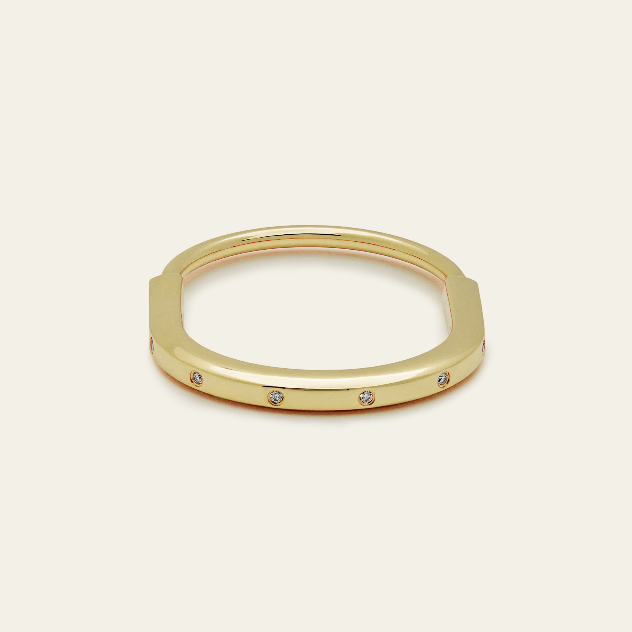 Tiffany & Co. Lock Bangle in Yellow Gold with Diamond Accents 70185407