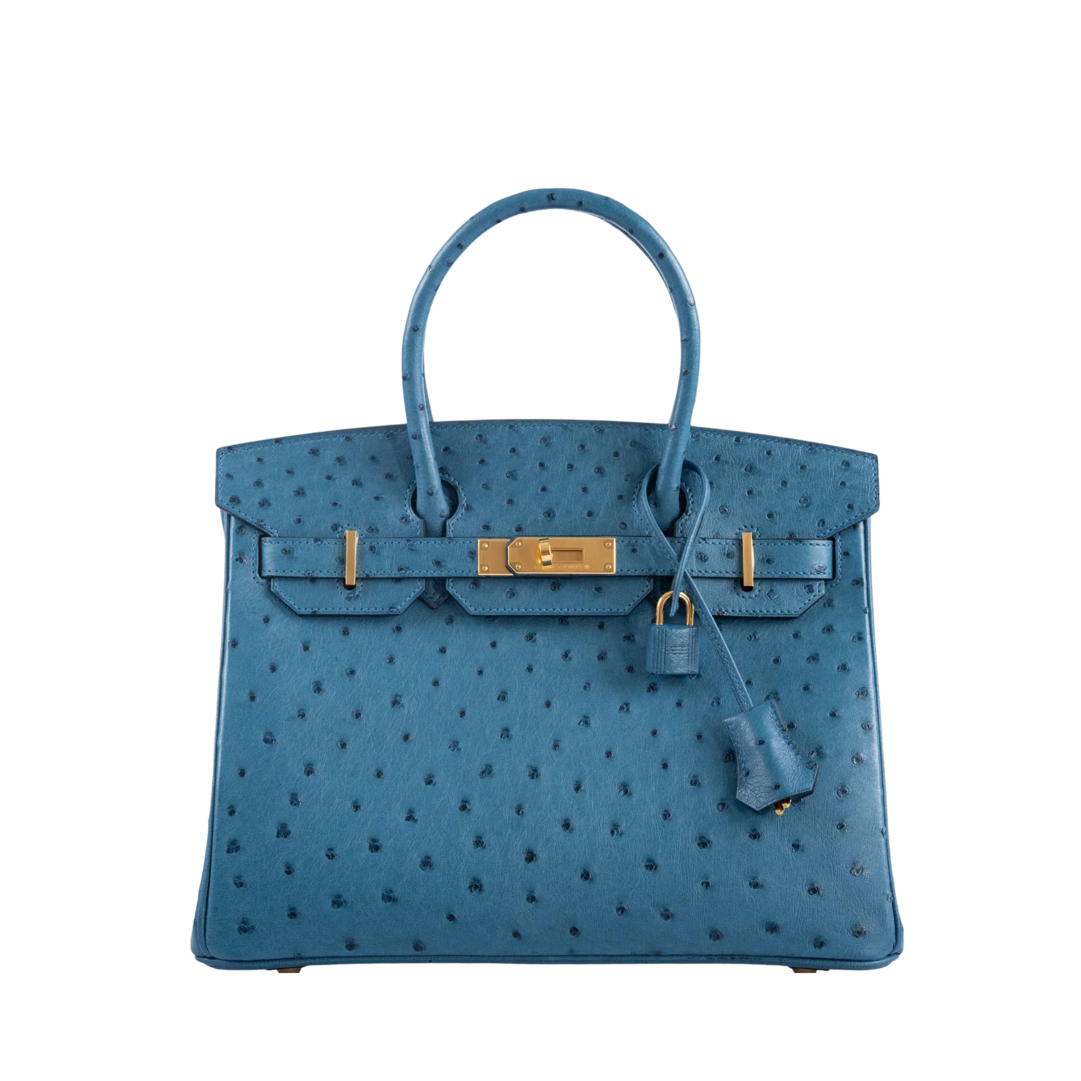 Hermès Birkin 30 Ostrich Bleu Cobalt Gold Hardware