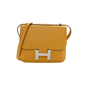 Hermès Constance 18 Verso Veau Evercolor Jaune Amber/Rose Lipstick Palladium Hardware