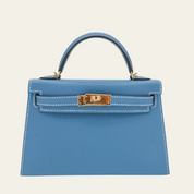 Hermès Kelly II Sellier Mini 20 Epsom New Bleu Jean Gold Hardware