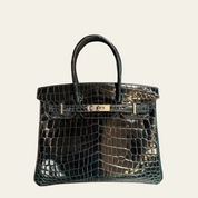 Hermès Birkin 30 Smooth Niloticus Crocodile Vert Rousseau Palladium Hardware