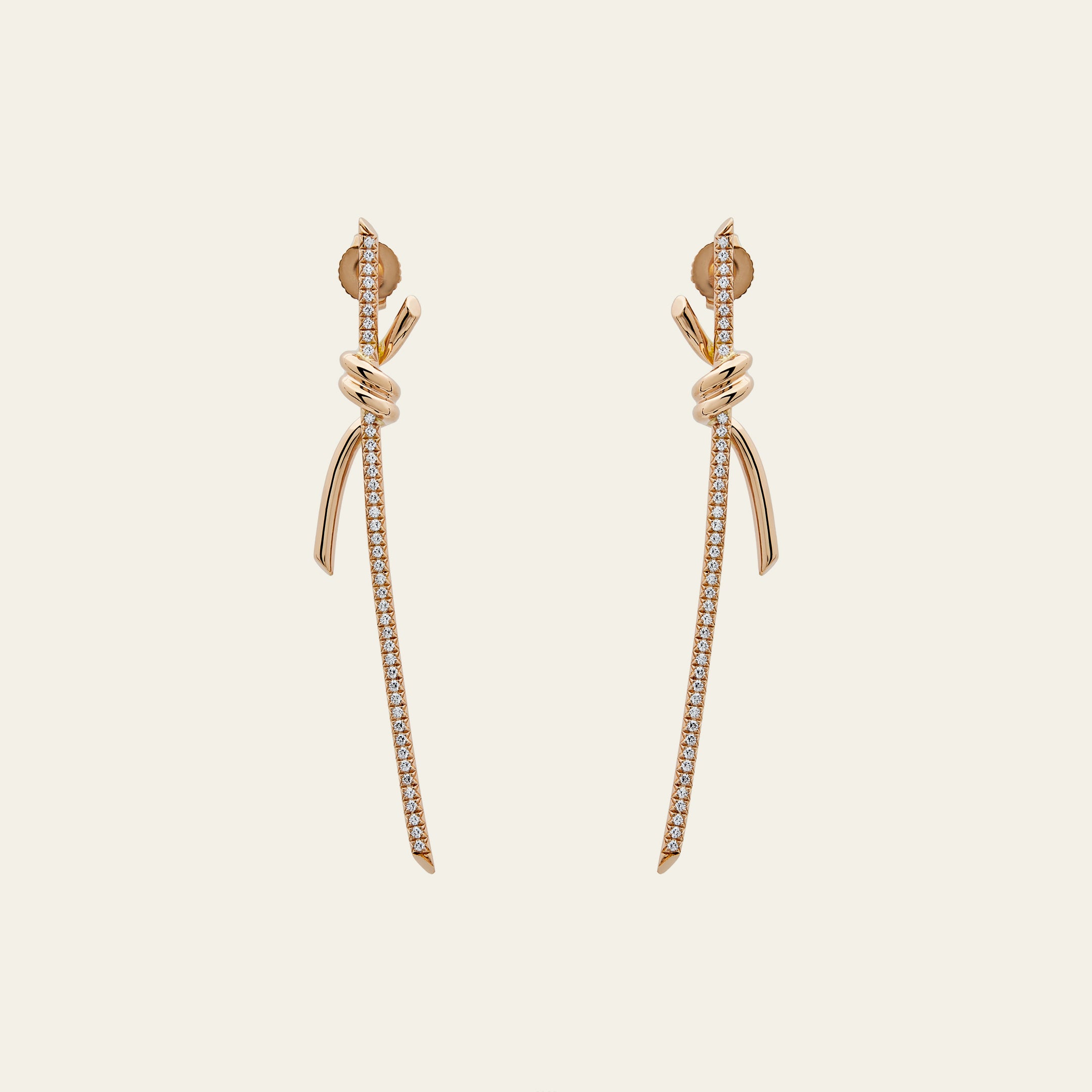 Tiffany & Co. Knot Drop Earrings in Rose Gold with Diamonds 69526128