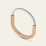 Tiffany & Co. Lock Bangle Rose Gold and White Gold with Half Pavé Diamonds 70158337