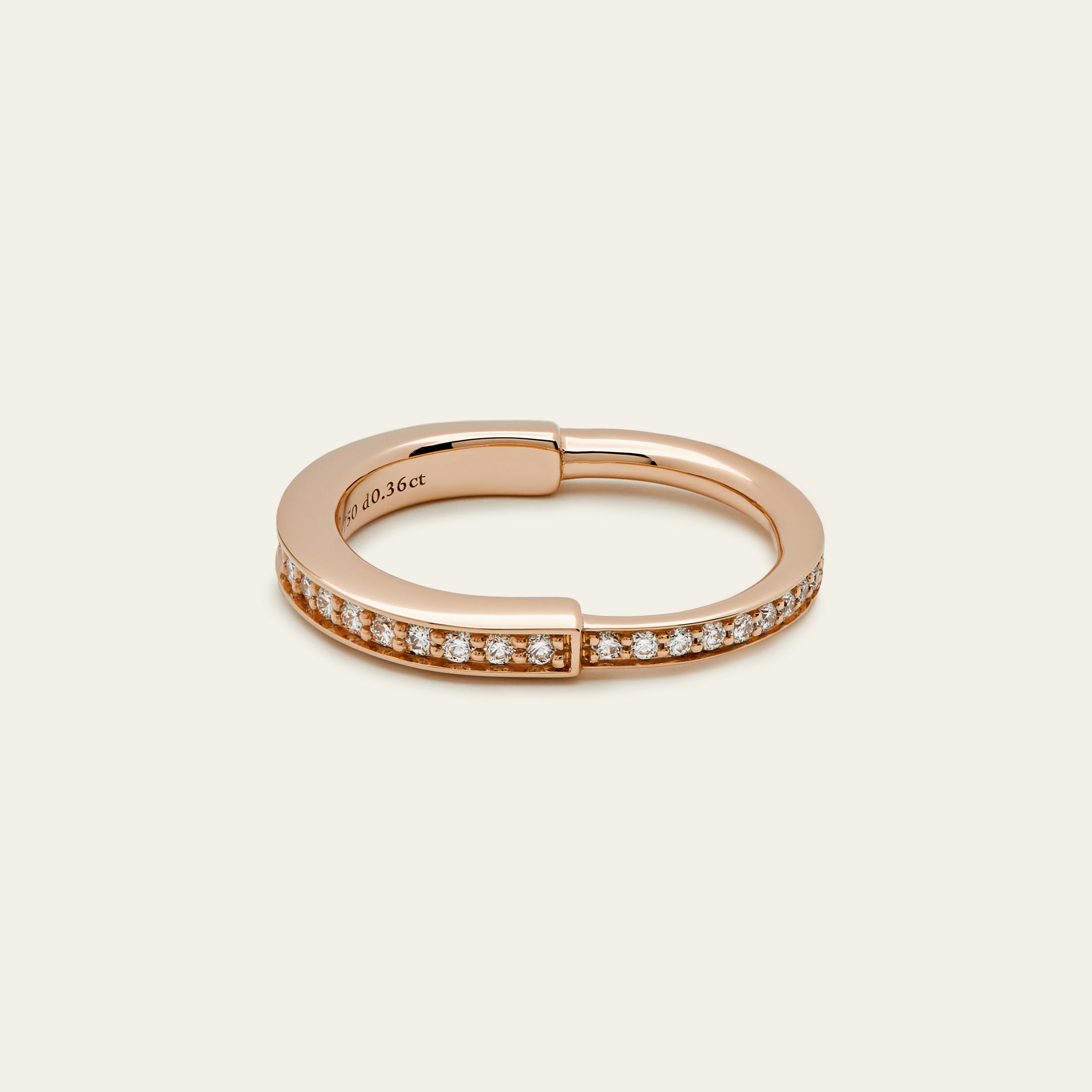 Tiffany & Co. Lock Ring in Rose Gold with Pavé Diamonds 72791584