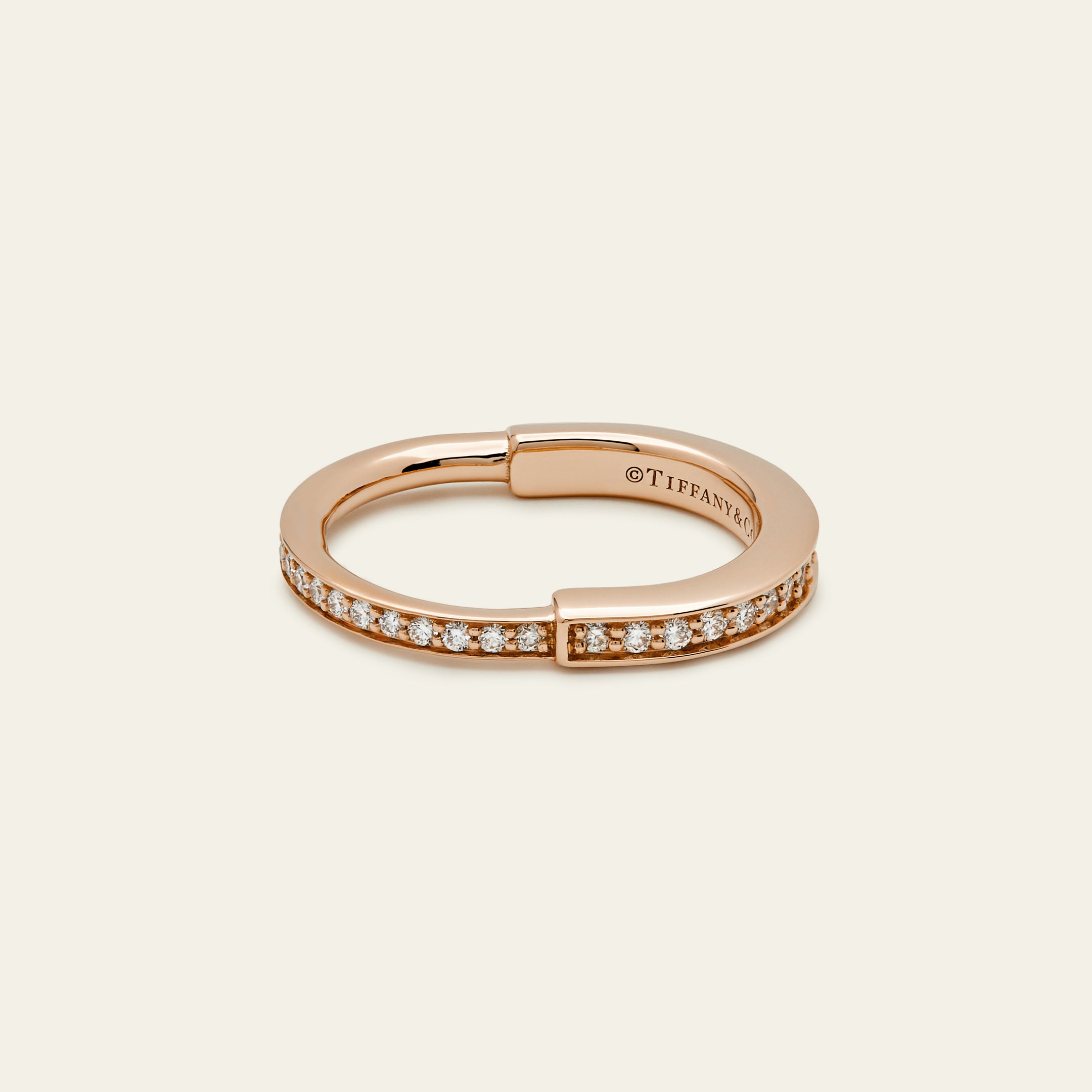 Tiffany & Co. Lock Ring in Rose Gold with Pavé Diamonds 72791584