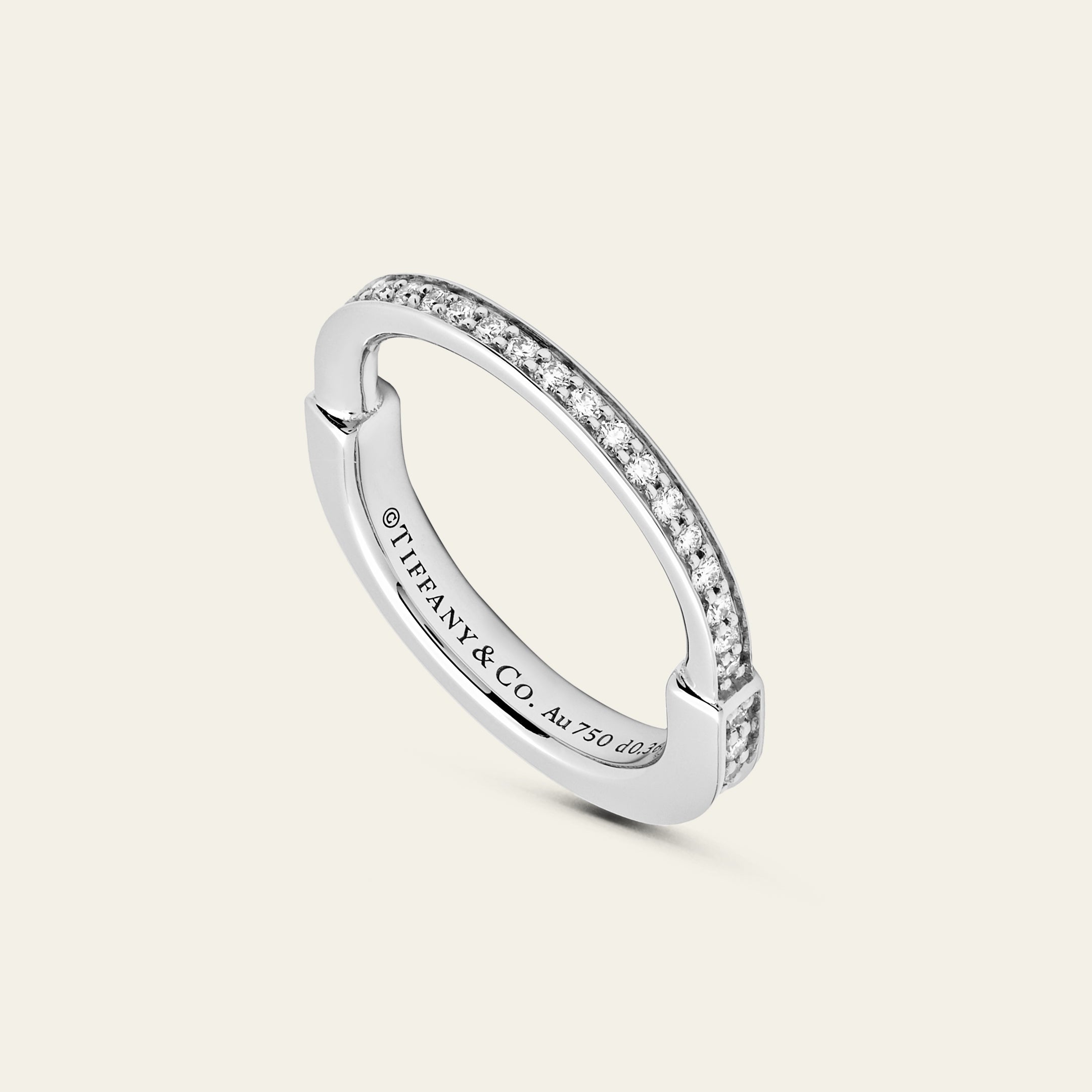 Tiffany & Co. Lock Ring in White Gold with Pavé Diamonds 72792092