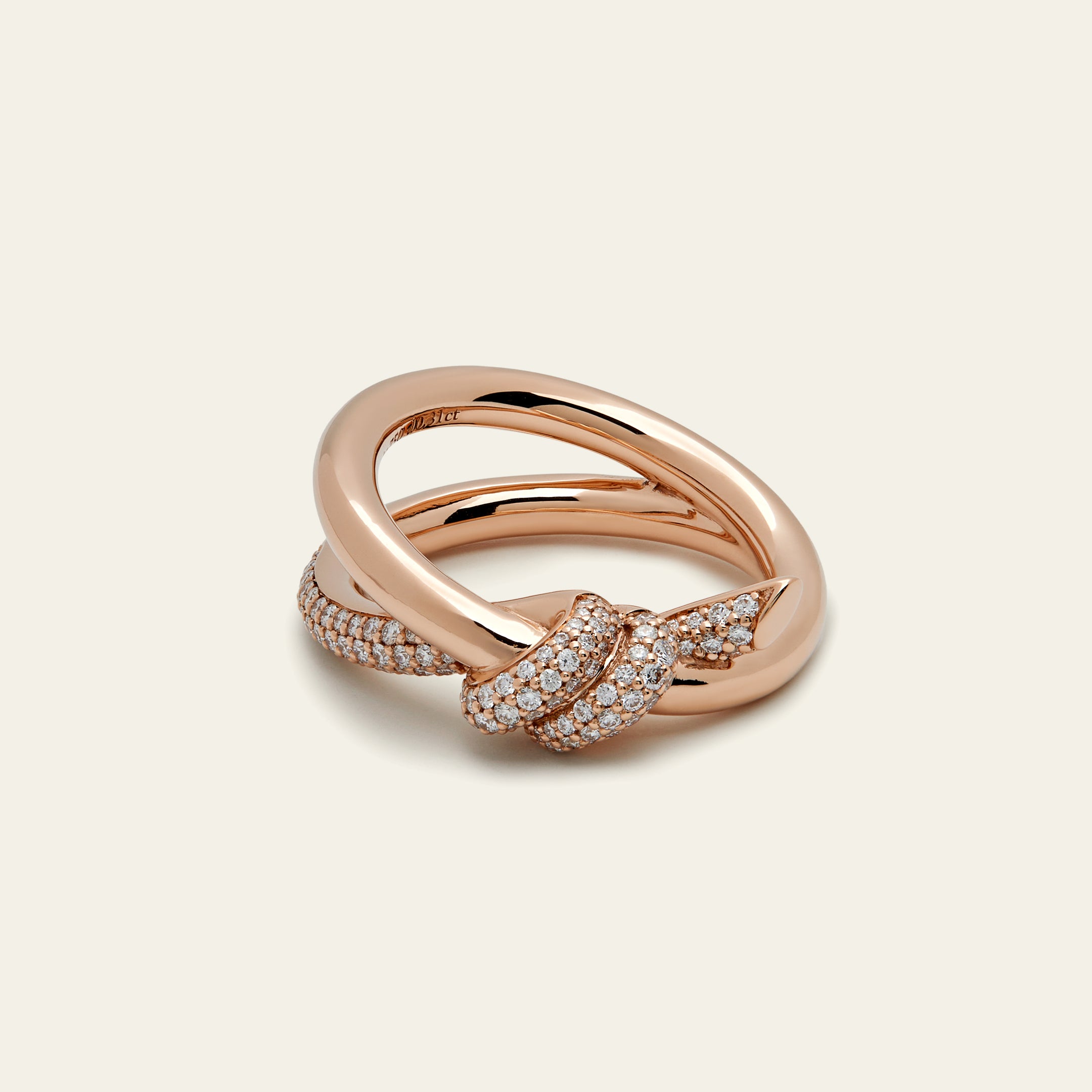 Tiffany & Co. Knot Double Row Ring in Rose Gold with Diamonds 69683304