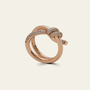 Tiffany & Co. Knot Double Row Ring in Rose Gold with Diamonds 69683304