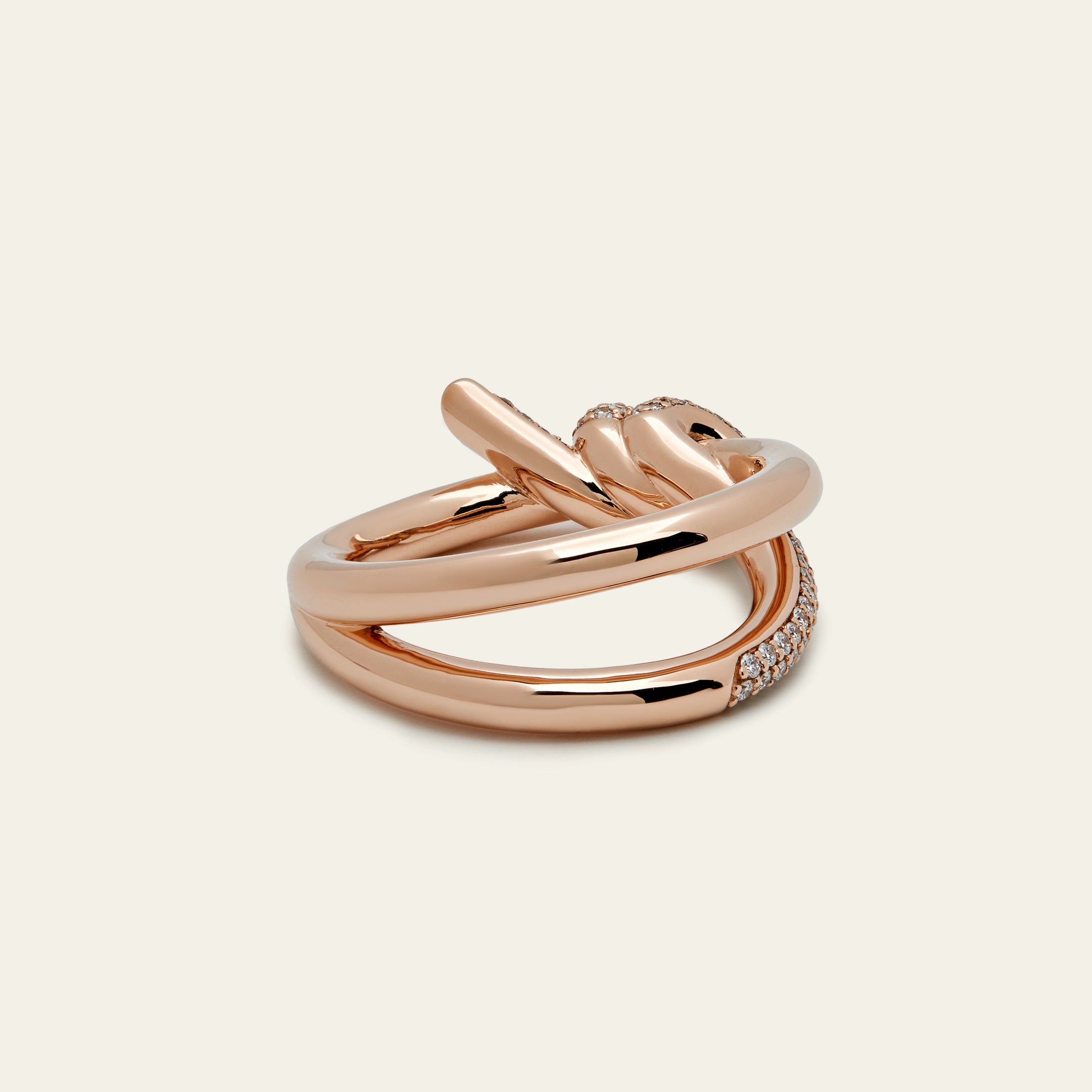 Tiffany & Co. Knot Double Row Ring in Rose Gold with Diamonds 69683304