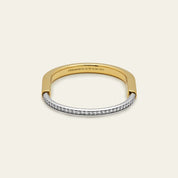 Tiffany & Co. Lock Bangle in Yellow and White Gold with Half Pavé Diamonds 70181150