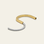 Tiffany & Co. Lock Bangle in Yellow and White Gold with Half Pavé Diamonds 70181150