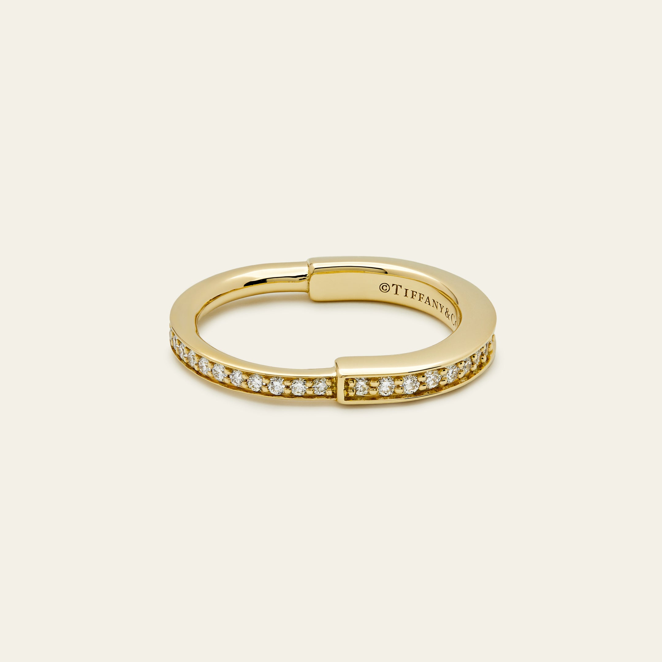 Tiffany & Co. Lock Ring in Yellow Gold with Pavé Diamonds 72343786