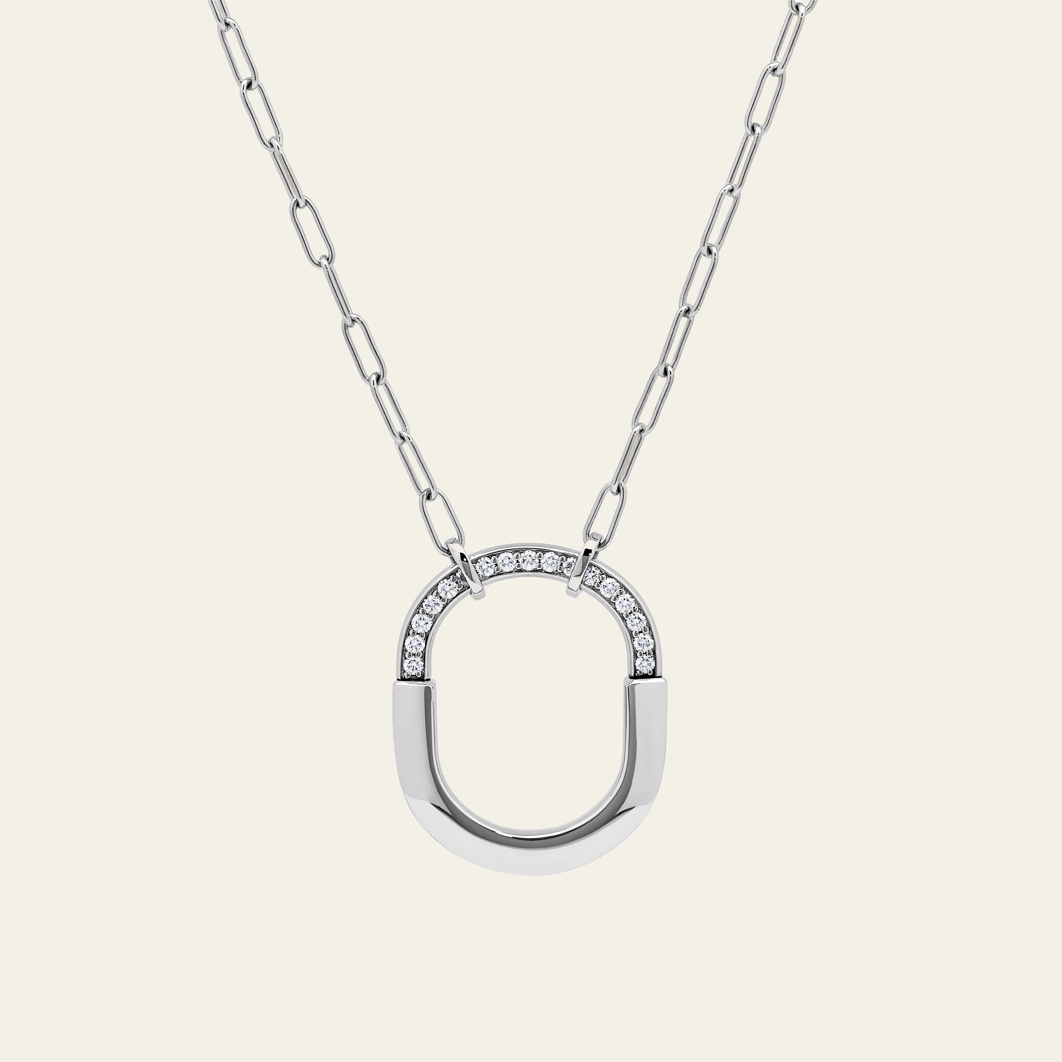 Tiffany & Co. Lock Necklace in White Gold with Diamonds 72342119