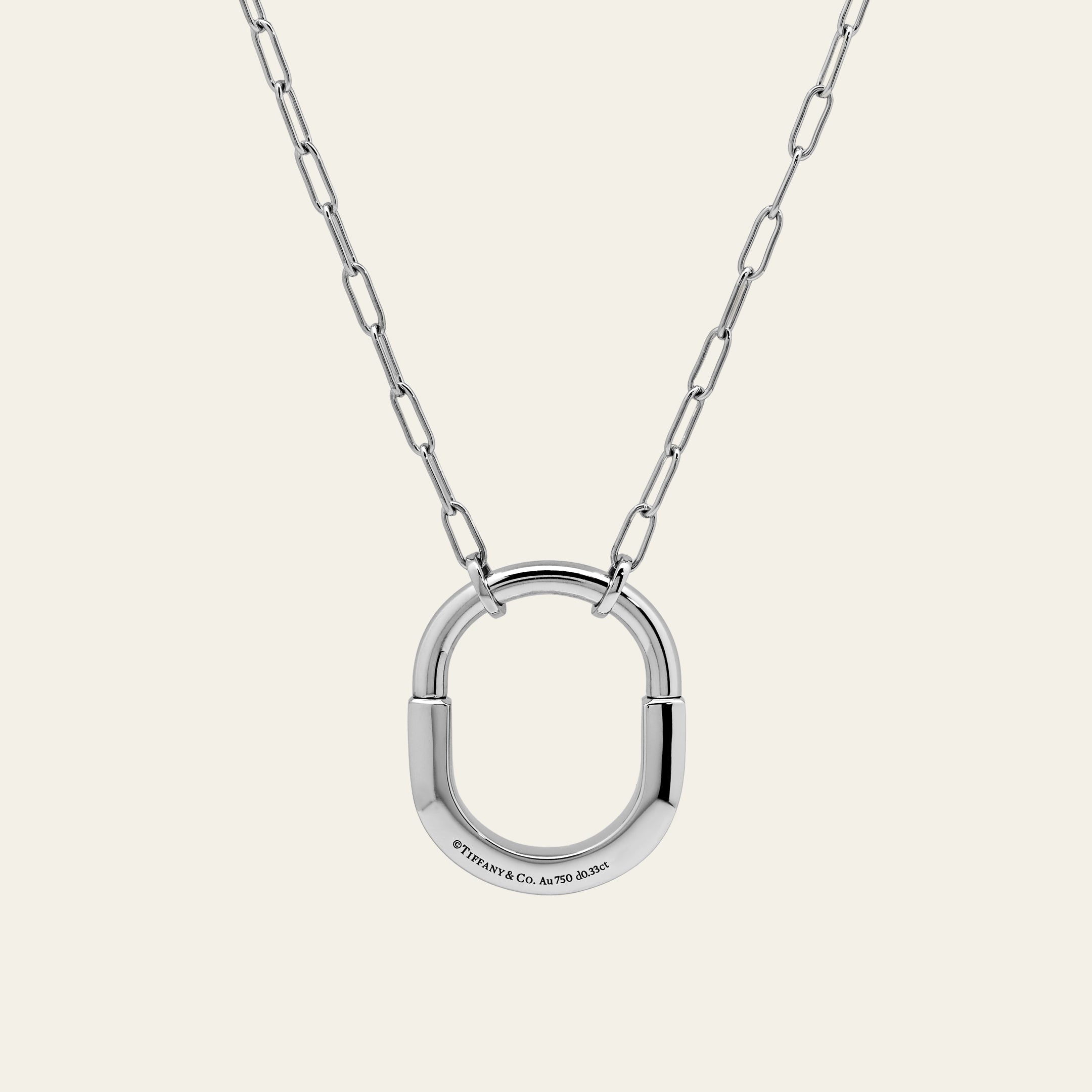 Tiffany & Co. Lock Necklace in White Gold with Diamonds 72342119