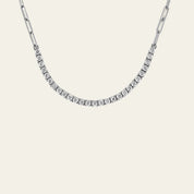 Diamond and Gold Paperclip Chain Necklace