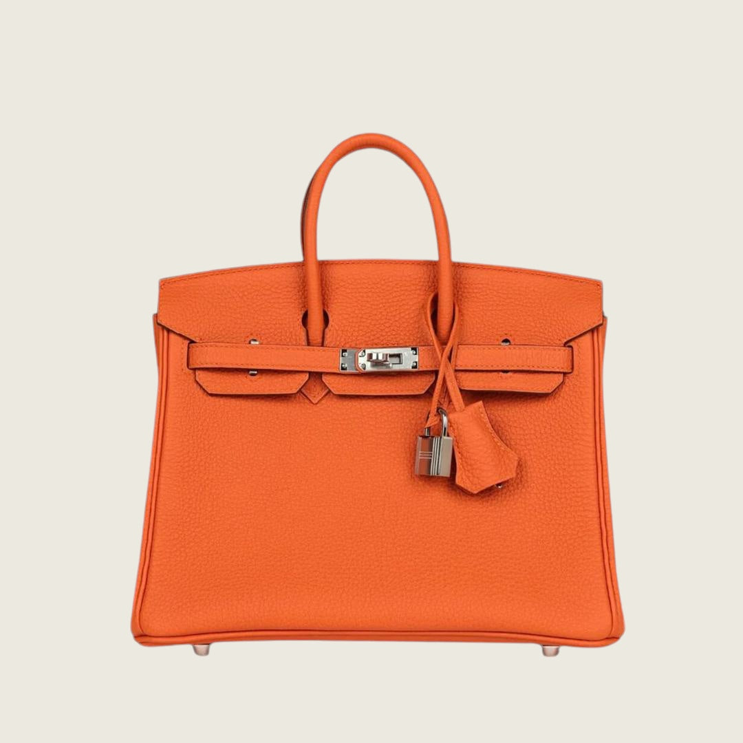 Hermès Birkin 25 Orange Togo Leather Palladium Hardware