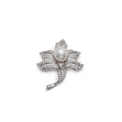 Antique Brooch Flower with Pearl