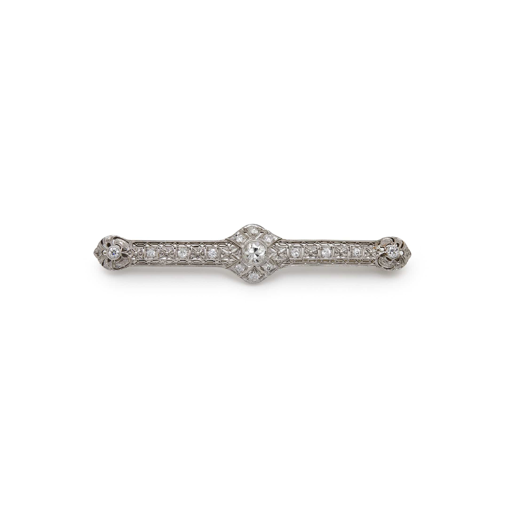 Antique Diamond Platinum Brooch