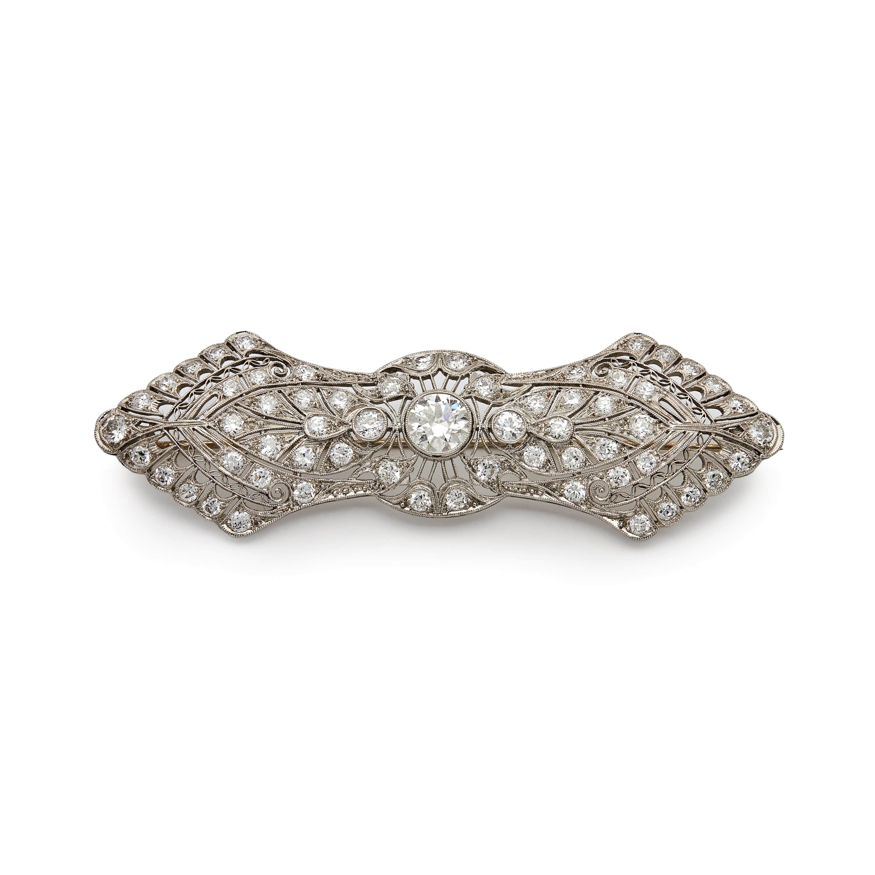 Antique White Diamond Brooch