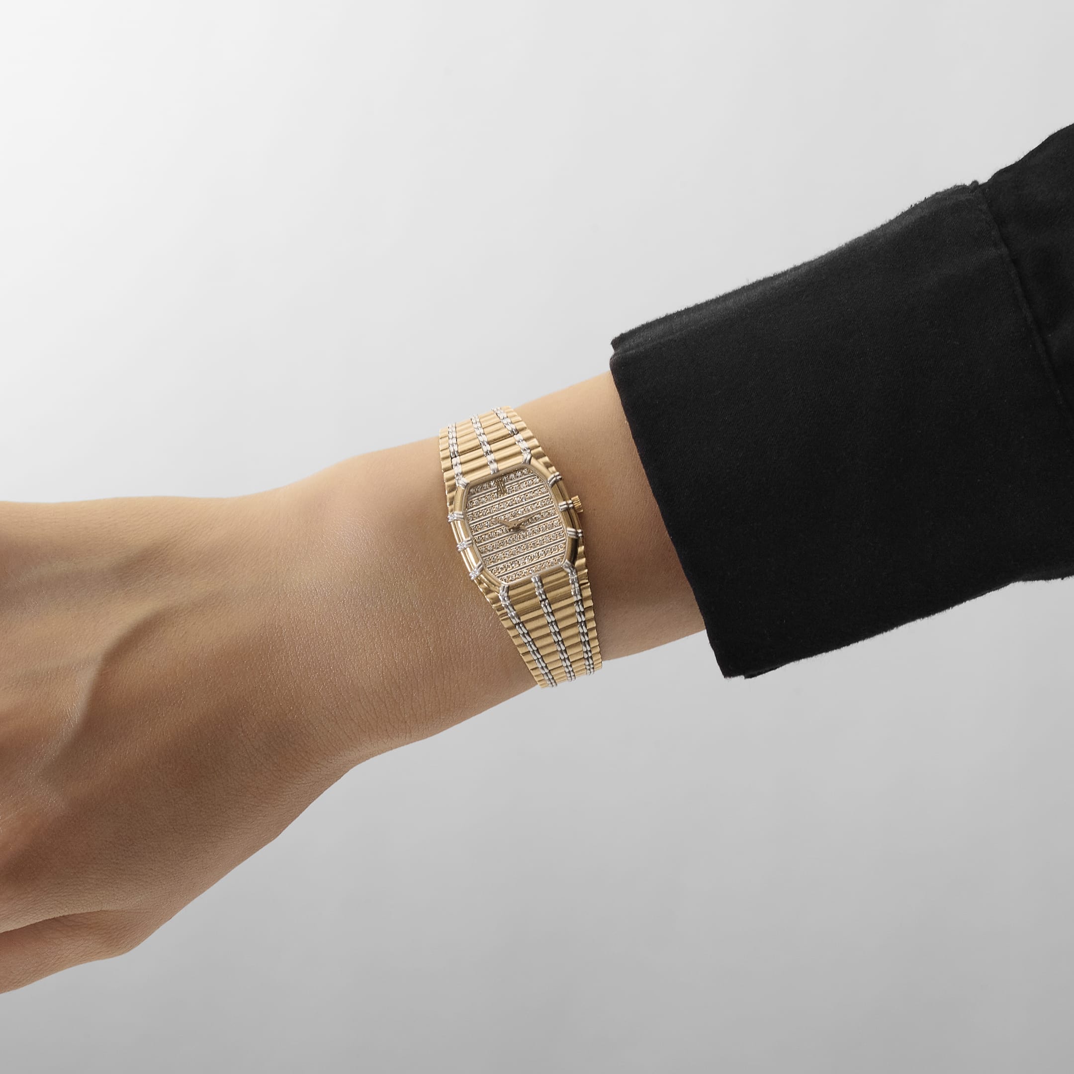 Audemars Piguet Bamboo 6110AC Vintage Yellow Gold White Gold Diamond Pavé Dial Quartz (1985)