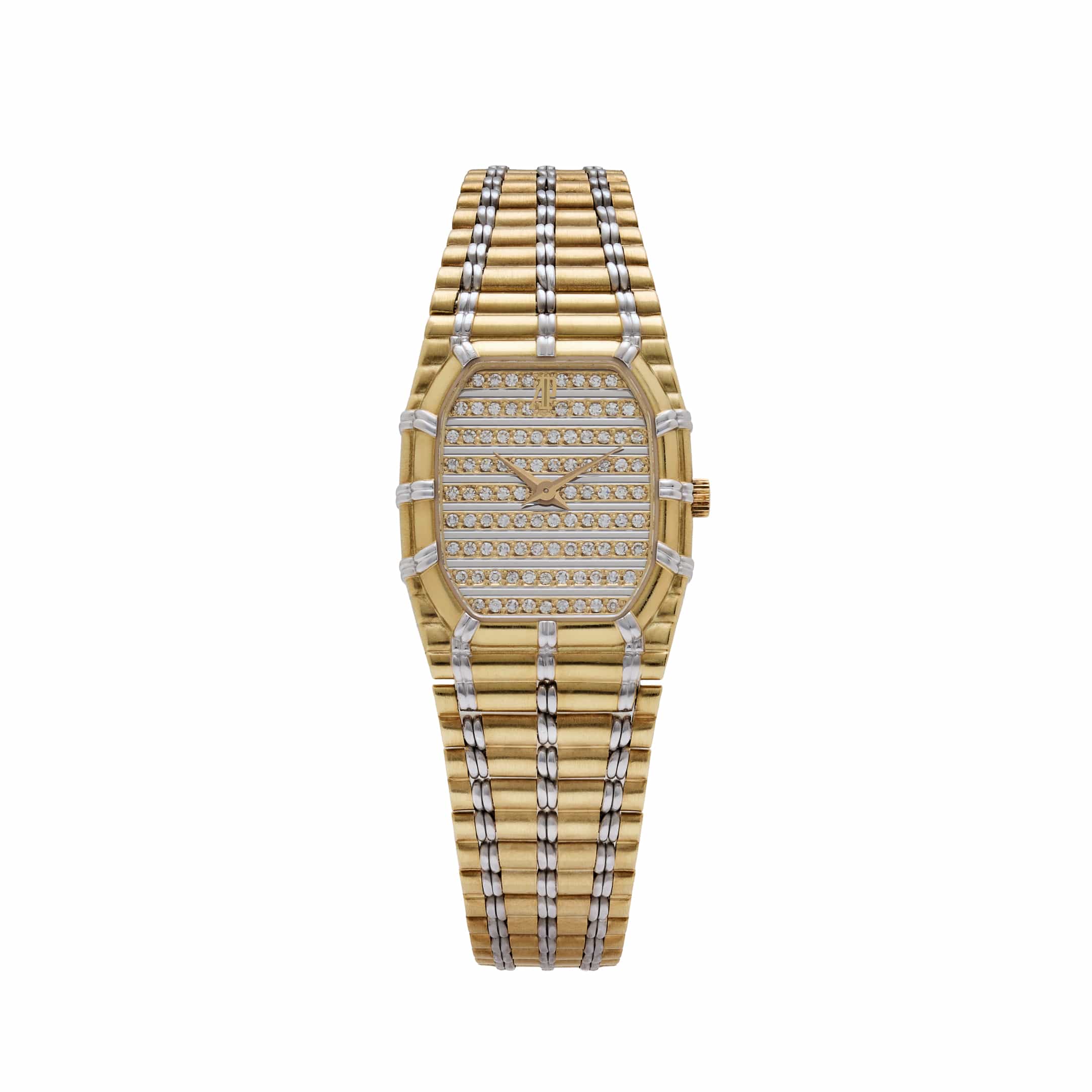 Audemars Piguet Bamboo 6110AC Vintage Yellow Gold White Gold Diamond Pavé Dial Quartz (1985)