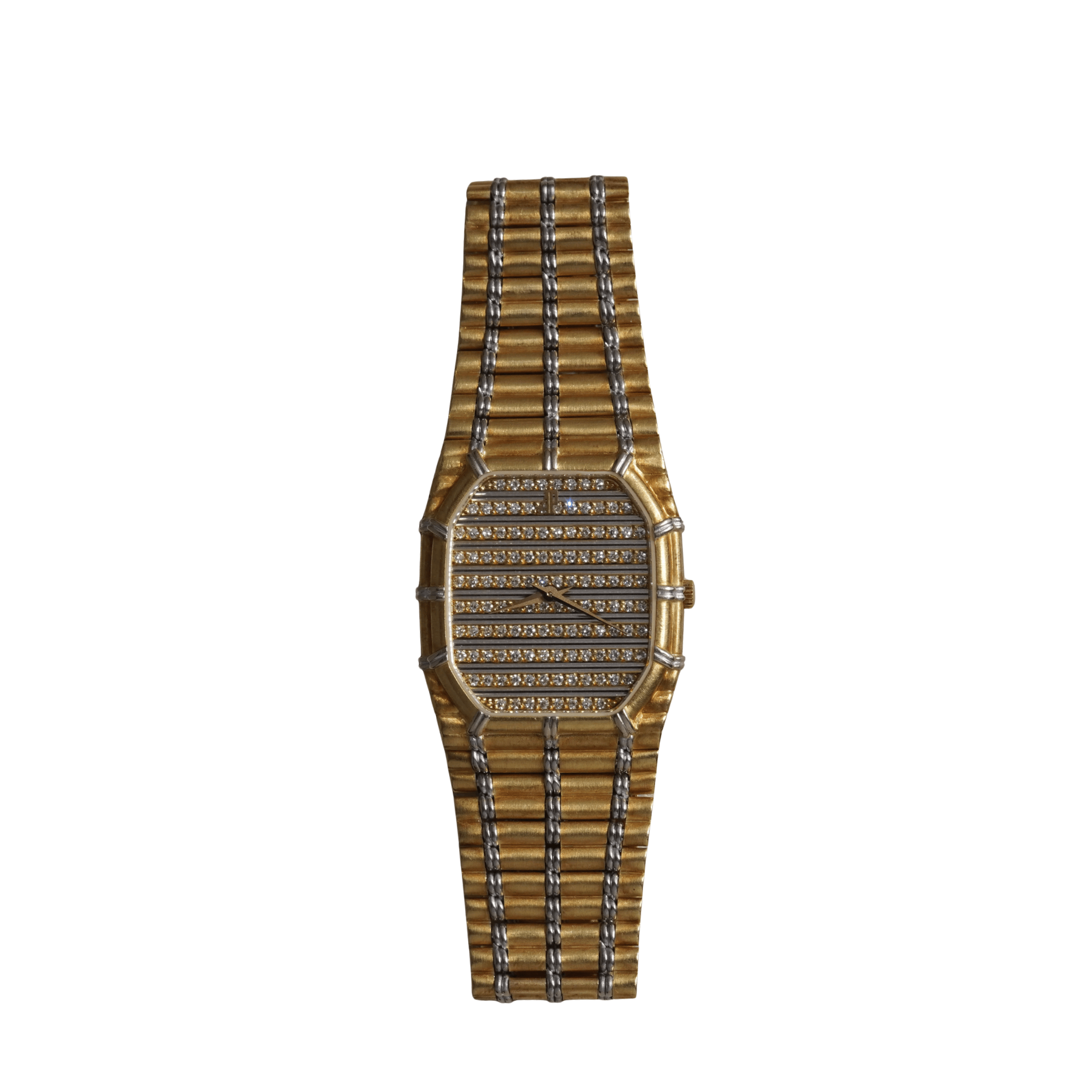 Audemars Piguet Bamboo Vintage Yellow Gold White Gold Diamond Pavé Dial Quartz