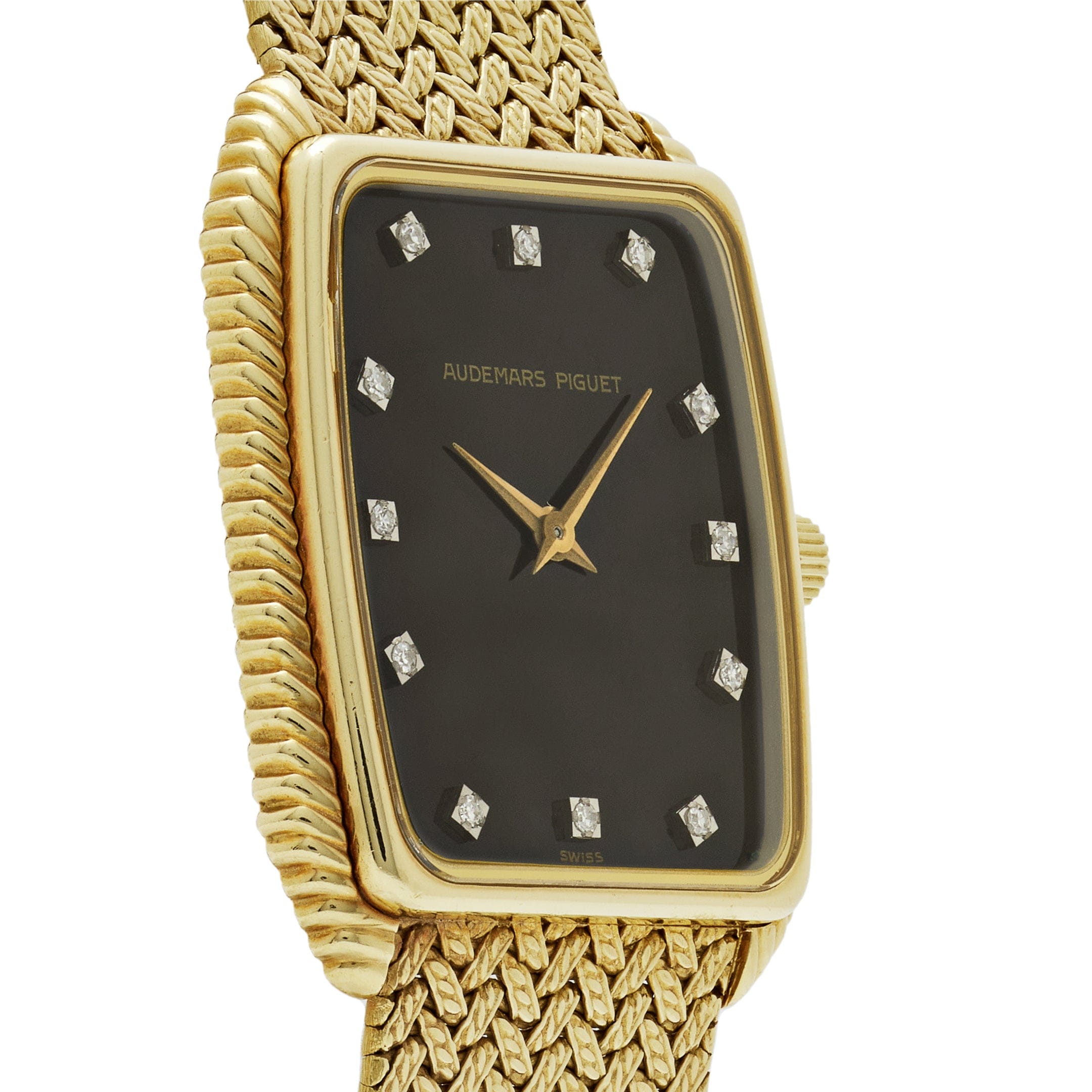 Audemars Piguet Cobra Vintage Yellow Gold Black Onyx Diamond Dial