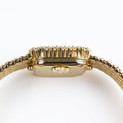 Audemars Piguet 'Ladies' Rectangle Watch Yellow Gold Champagne Diamond Dial Diamond Bezel