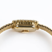 Audemars Piguet 'Ladies' Rectangle Watch Yellow Gold Champagne Diamond Dial Diamond Bezel