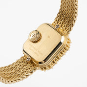 Audemars Piguet 'Ladies' Rectangle Watch Yellow Gold Champagne Diamond Dial Diamond Bezel