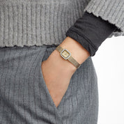 Audemars Piguet 'Ladies' Rectangle Watch Yellow Gold Champagne Diamond Dial Diamond Bezel