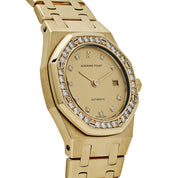 Audemars Piguet Royal Oak 14587/708BA Yellow Gold Champagne Diamond Bezel Diamond Dial