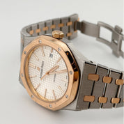 Audemars Piguet Royal Oak 15400SR.OO.1220SR.01 Stainless Steel Rose Gold White Dial (2015)