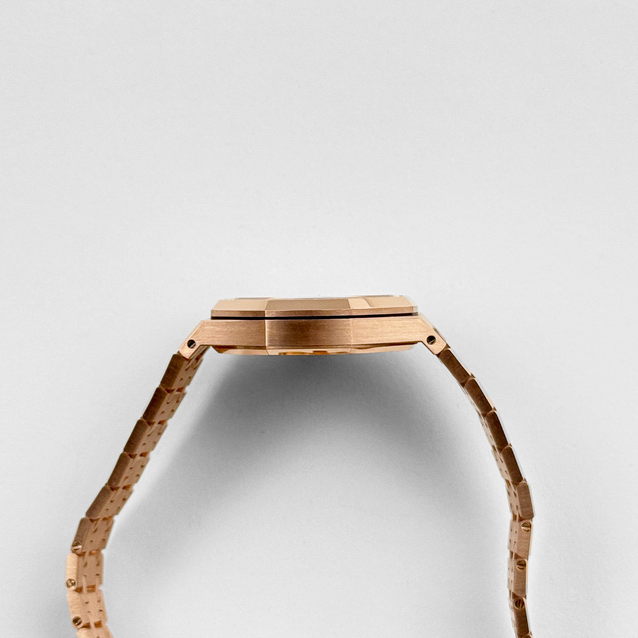 Audemars Piguet Royal Oak 15451OR.ZZ.1256OR.01.A 'Ladies' Rose Gold White Dial Diamond Bezel