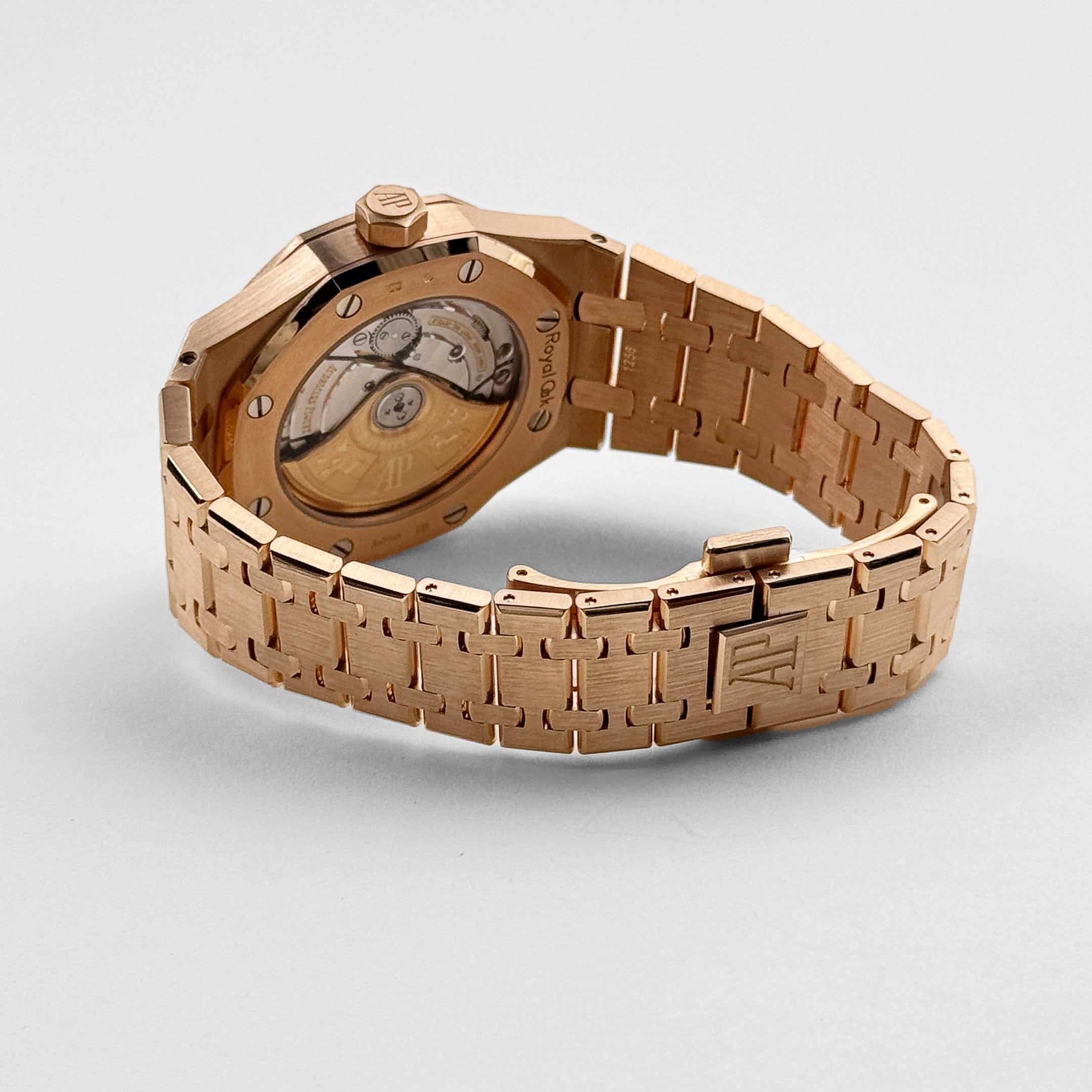 Audemars Piguet Royal Oak 15451OR.ZZ.1256OR.01.A 'Ladies' Rose Gold White Dial Diamond Bezel