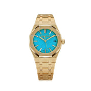 Audemars Piguet Royal Oak Selfwinding 15550BA.OO.1356BA.01 Yellow Gold Blue Turquoise Dial