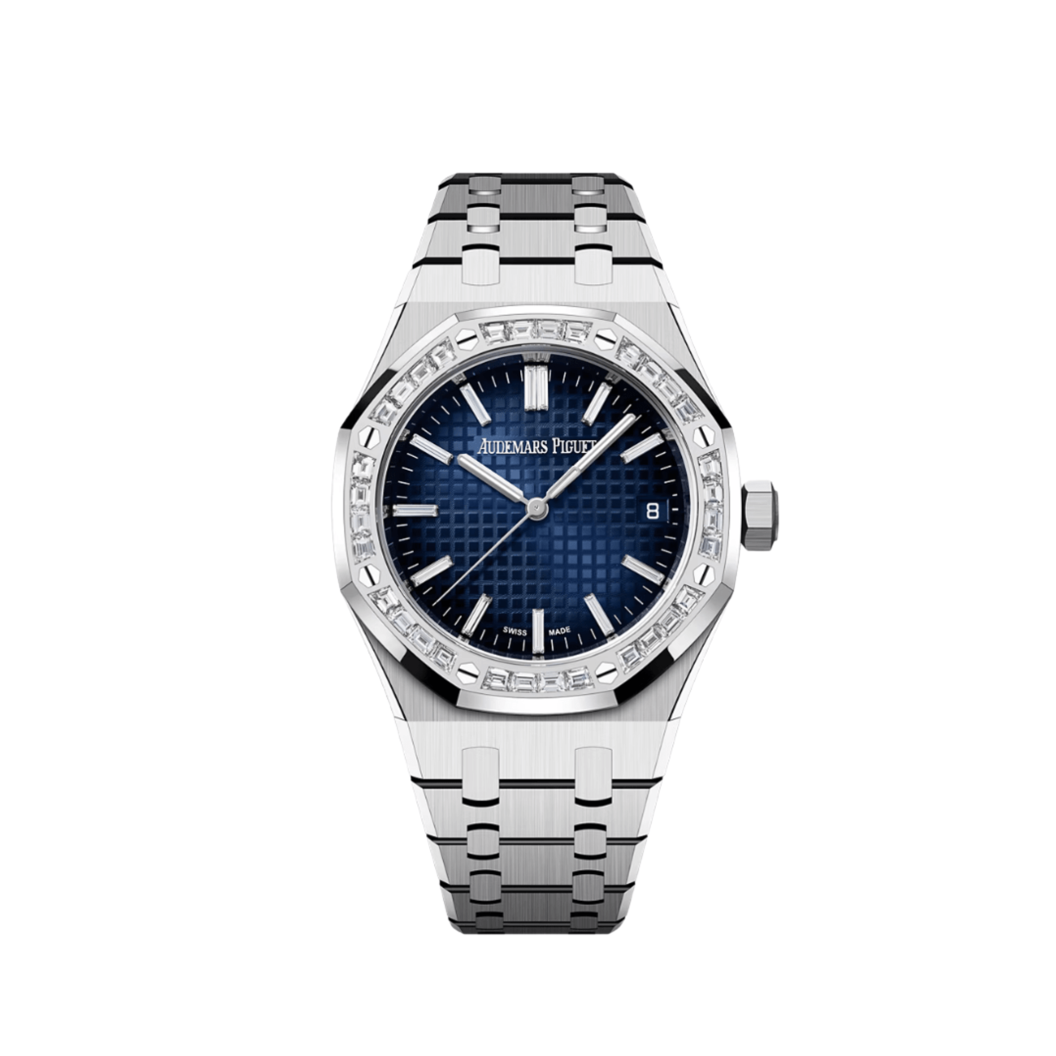 Audemars Piguet Royal Oak 15551BC.ZZ.1356BC.01 Diamond Bezel White Gold Smoked Blue Dial (2024)