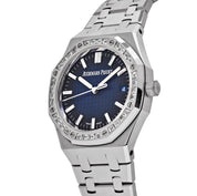 Audemars Piguet Royal Oak 15551BC.ZZ.1356BC.01 Diamond Bezel White Gold Smoked Blue Dial (2024)