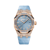 Audemars Piguet Royal Oak 15551OR.ZS.D344CR.01 Diamond and Sapphire Bezel Sapphire and RoseGold Case Blue Dial